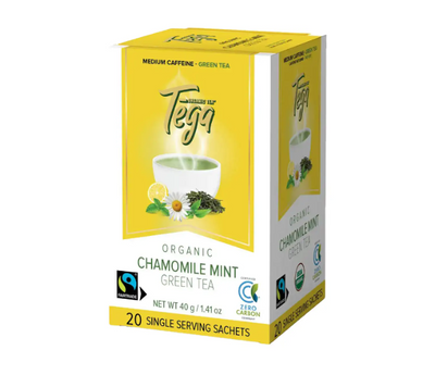 Tega Organic Fairtrade Chamomile Mint Green Tea, 20Ct