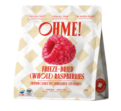 Oh Me! Freeze Dried Raspberries (Whole), 38G