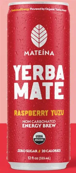 Mateina Yerba Mate Energy Infusion Raspberry Yuzu, 355 mL