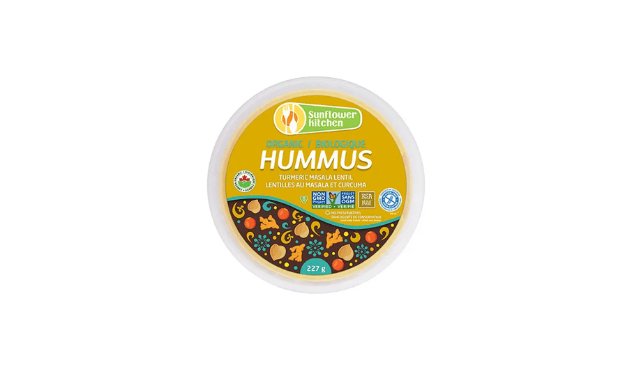 Sunflower Kitchen Certified Organic Turmeric Masala Lentil Hummus 227G