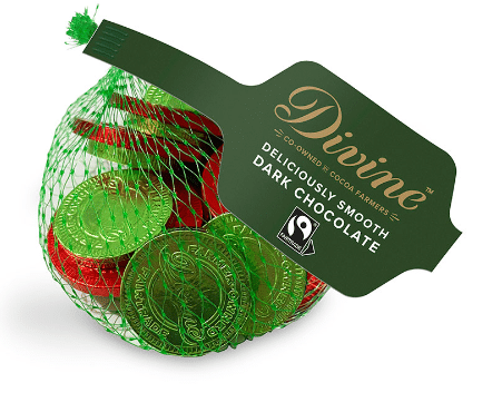 Divine Chocolate Dark Chocolate Coins, 50 g