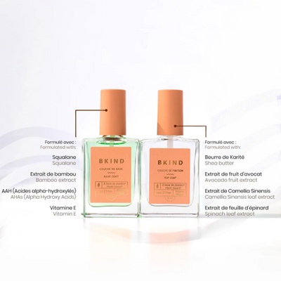 Bkind Nail Polish Manicure Pack - Nail Polish Base And Top Coats