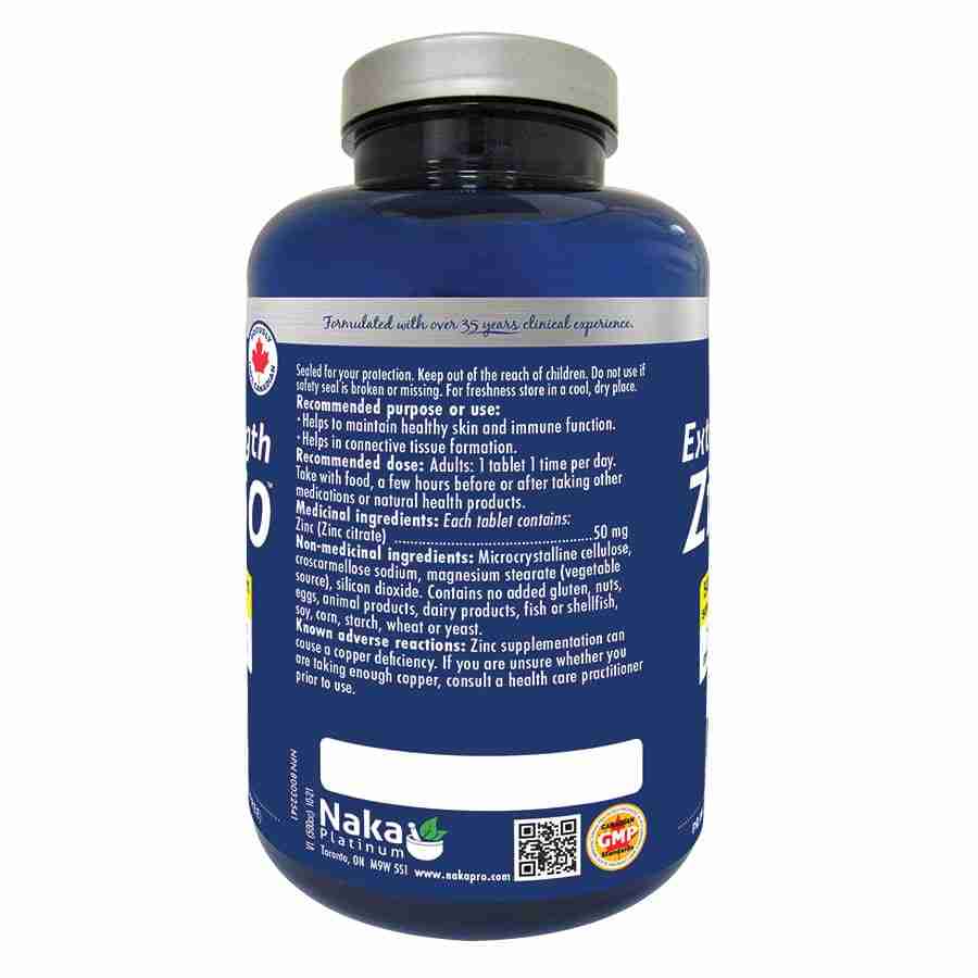 Naka Extra Strength Zinc 50 mg, 150 Vcaps