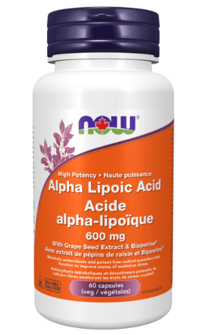 NOW Alpha Lipoic Acid 600 mg, 60 Veg Capsules