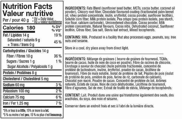 Ans Keto Wow Snack Bar: Mint Chocolate Chunk - 40G