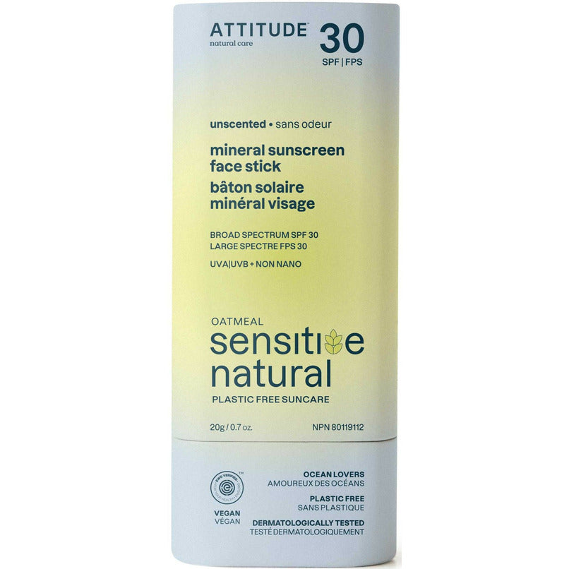 Attitude Living - Sensitive Skin SPF 30 Face Stick Mineral Sunscreen,20G