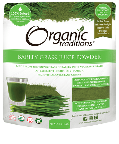 Organic Traditions Barley Grass Juice Powder - 150G