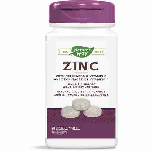Nature's Way Zinc with Echinacea & Vitamin C, 60 Lozenges