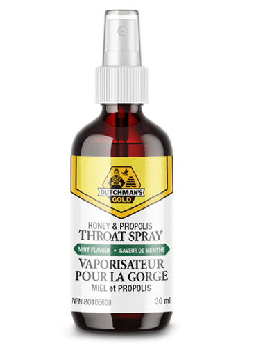 Dutchman's Gold Honey & Propolis Throat Spray, Mint, 30 mL
