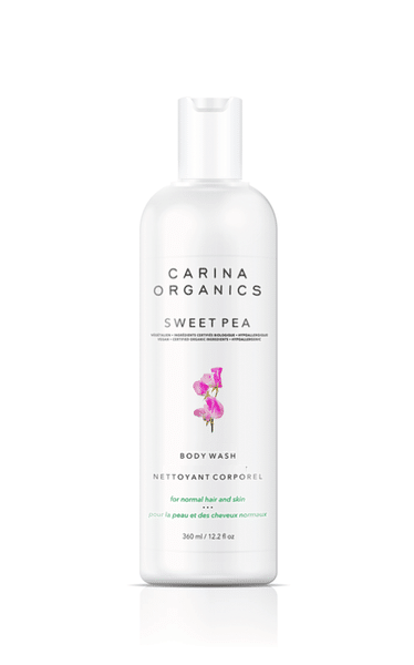Carina Organics Moisturizing Body Wash Sweet Pea, 360 mL