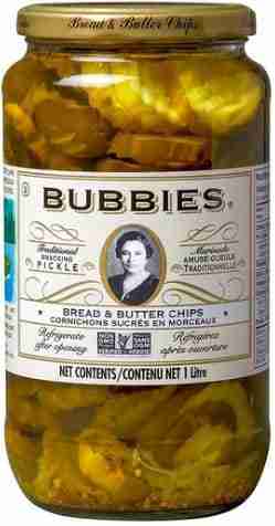Bubbies Of San Francisco Bread & Butter Pickle Chips, 1L
