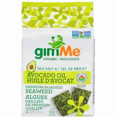 Gimme Organic: Organic Premium Roasted Seaweed Snack: Sea Salt & Avocado Oil - 9G