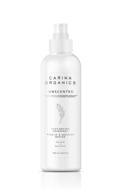 Carina Organics Fast Drying Hair Spray Unscented, 250 mL