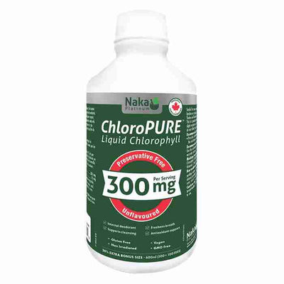 Naka Chloropure, Liquid Chlorophyll, 300Mg Bonus Size 600Ml