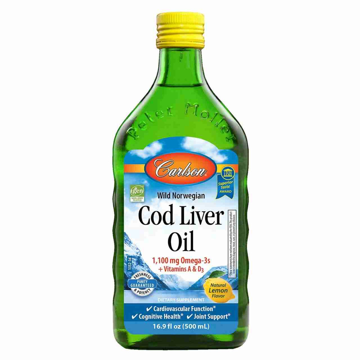 Carlson Norwegian Cod Liver Oil EPA & DHA & Vitamin D Lemon Flavour 500Ml