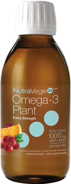 Nature's Way Nutravege Omega-3 Plant Liquidextra Strength Cranberry Orange Flavour 200Ml