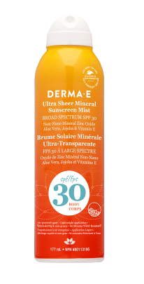 Derma -E - Ultra Sheer Mineral Mist SPF 30, 177Ml