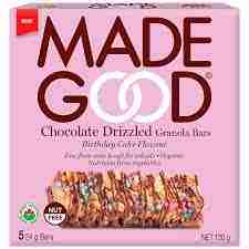 MadeGood Chocolate Drizzled Granola Bars, Birthday Cake, 5 x 24 g (120 g)