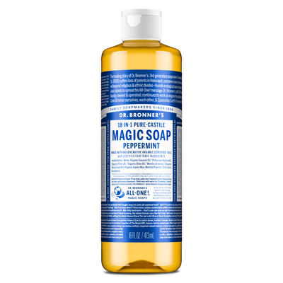 Dr. Bronner's Organic Pure-Castile Liquid Soap, Peppermint, 473 mL