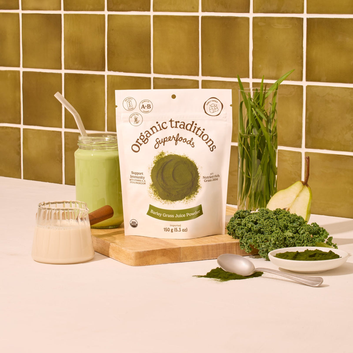 Organic Traditions Barley Grass Juice Powder, 150 g