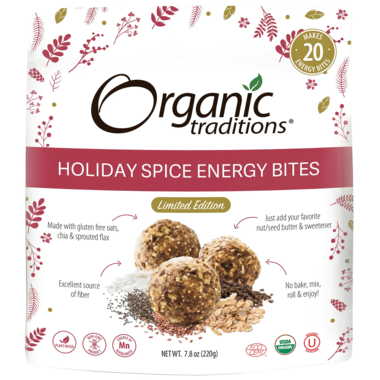 Organic Traditions Holiday Spice Energy Bites 220G