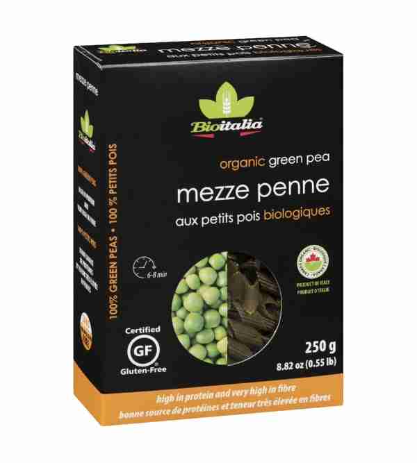 Bioitalia, Green Pea Mezze Penne, 250G