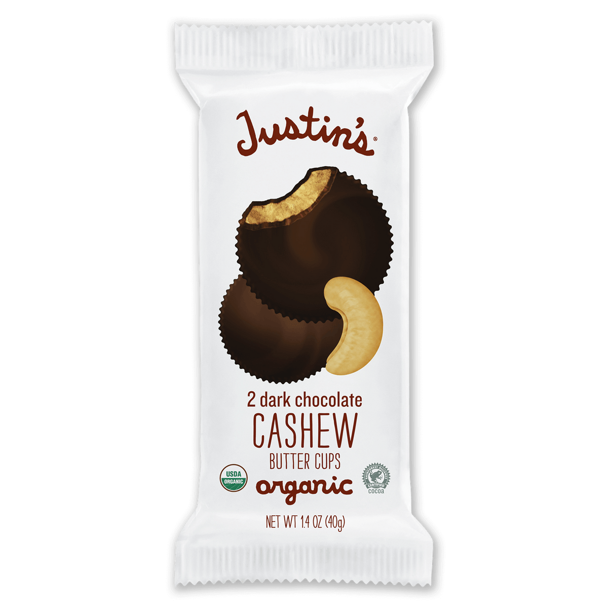 Justin's Dark Chocolate Cashew Butter Cups, 40 g