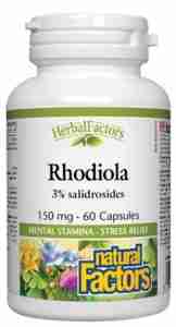 Natural Factors Rhodiola 150 Mg; 60 Capsules