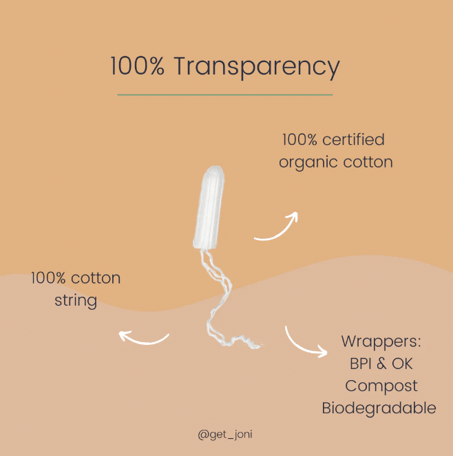 Joni Organic Regular Tampons, 16Ct