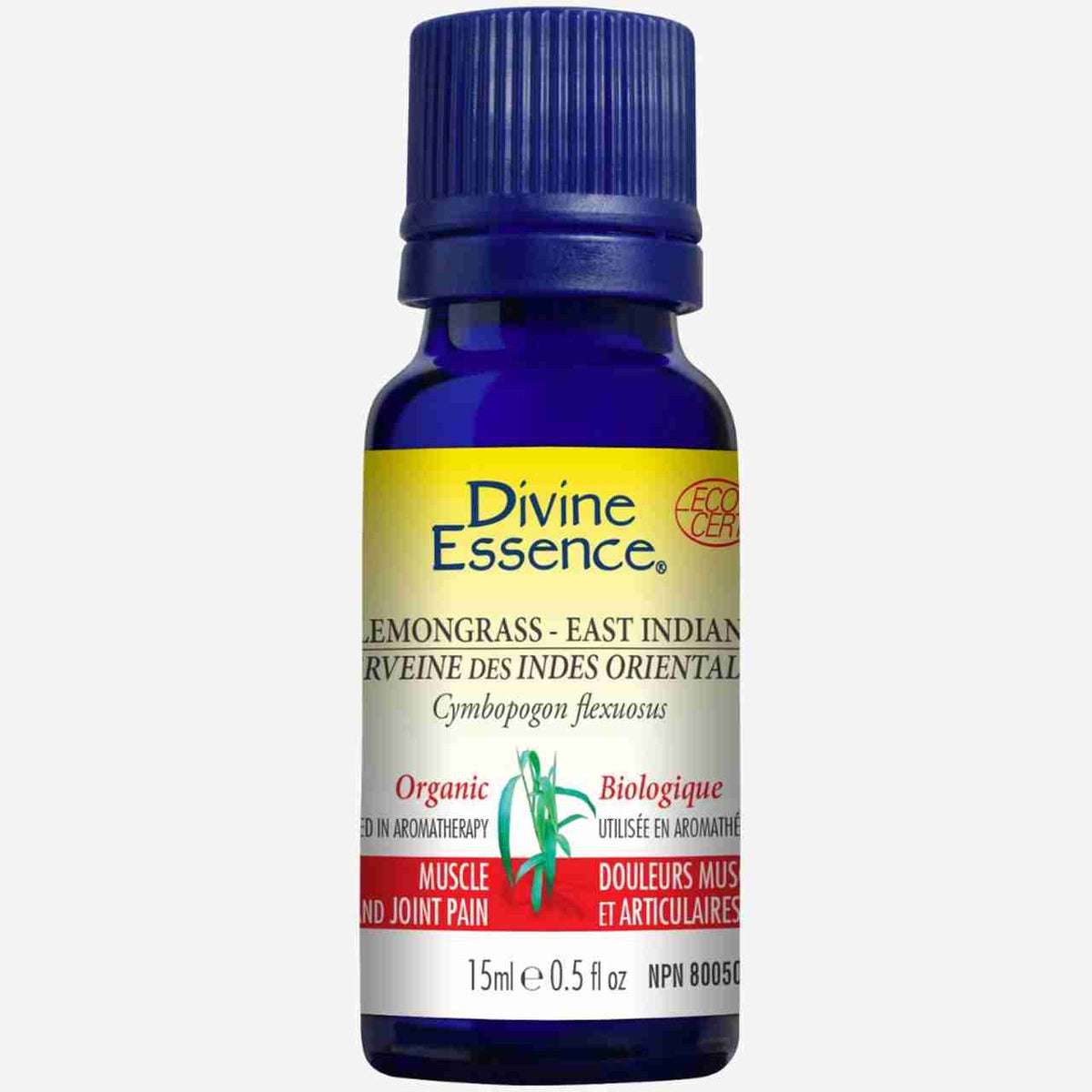 Divine Essence Organic Lemongrass Essential Oil - 15Ml