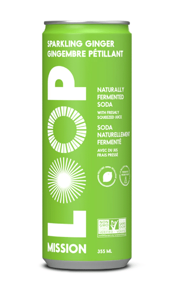 LOOP Mission Sparkling Ginger Naturally Fermented Soda, 355Ml