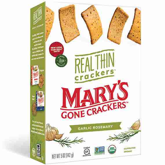 Mary's Organic - Real Thin Garlic Rosemary Crackers, 142G