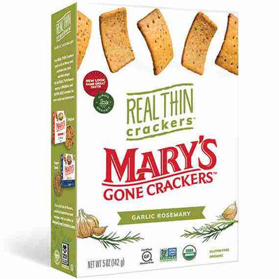 Mary's Organic - Real Thin Garlic Rosemary Crackers, 142G