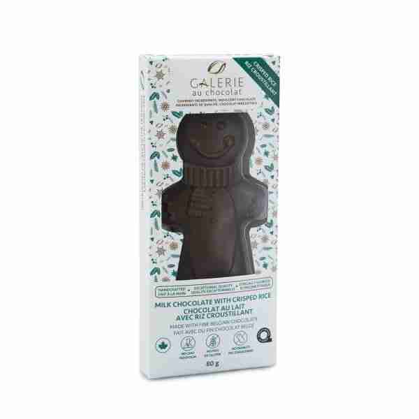 Galerie Fair Trade Milk Chocolate Gingerbread Man with Crisped Rice, 80 g