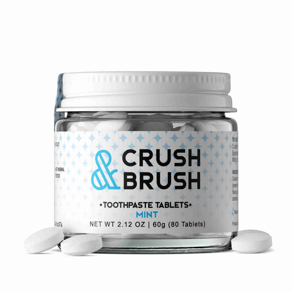 Nelson Naturals Crush & Brush Toothpaste Tablets, Mint, 80 Tablets