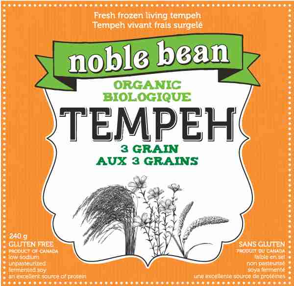 Noble Bean Tempeh: 3 Grain - 240G