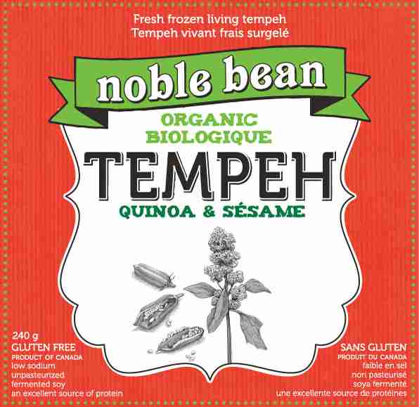 Noble Bean Tempeh: Quinoa & Sesame - 240G