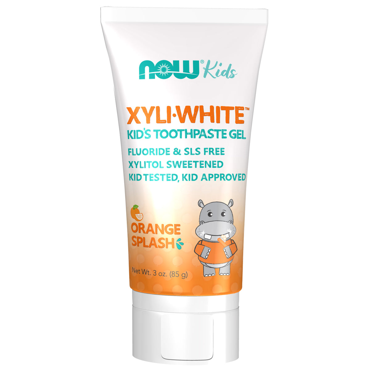 NOW XyliWhite Kids Toothpaste Gel, Orange Splash, 85 g