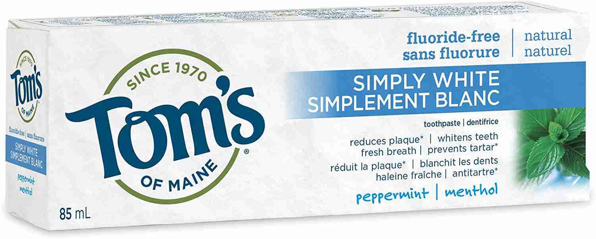 Tom's Of Maine Simply White Flouride-Free Toothpaste: Peppermint - 85Ml