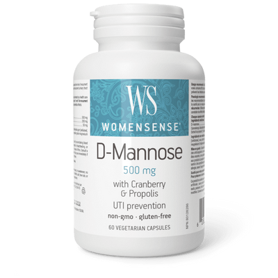 WomenSense D-Mannose 500 mg with Cranberry & Propolis, 60 Vegetarian Capsules