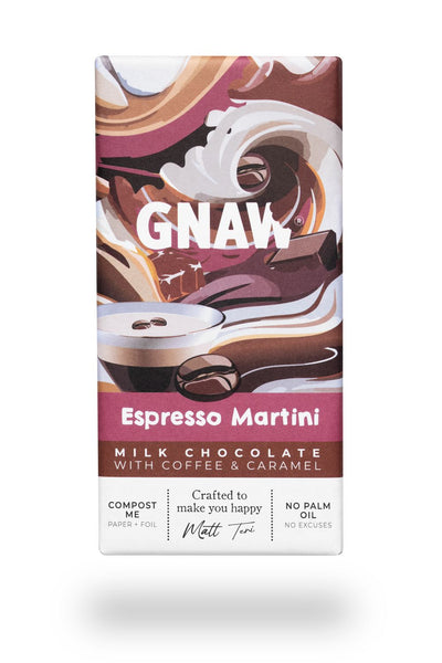 Gnaw Espresso Martini Milk Chocolate Bar, 80G