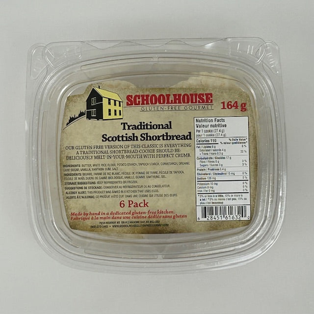 Schoolhouse Glutenfree Traditional Scottish Shortbread Cookies, 164G