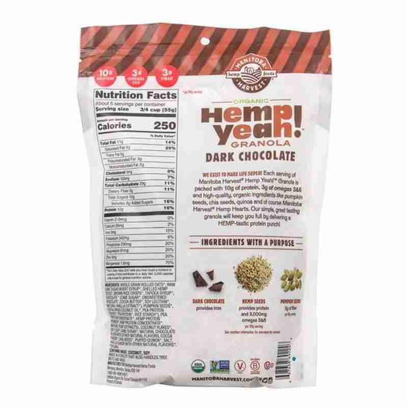 Manitoba Harvest Hemp Yeah Organic Dark Chocolate Granola 283G