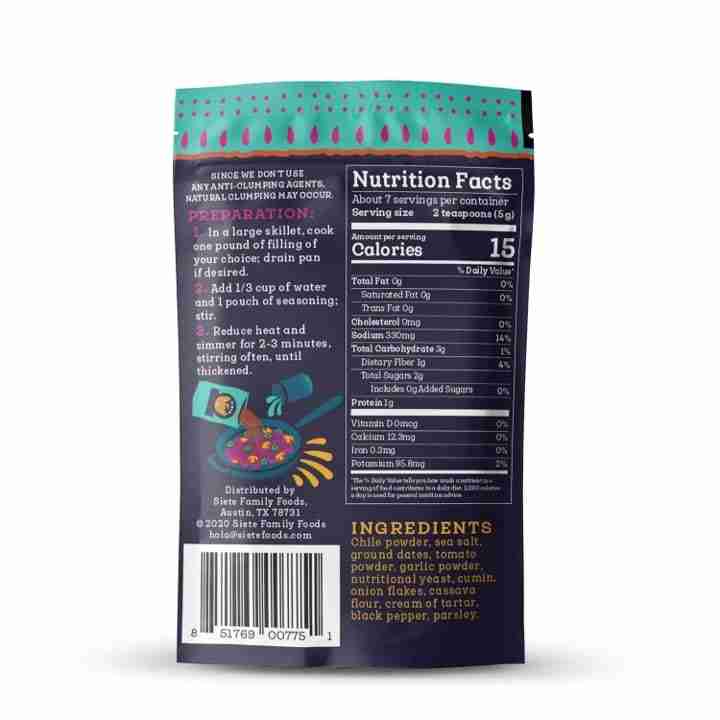 Siete Mild Taco Seasoning, 37 g