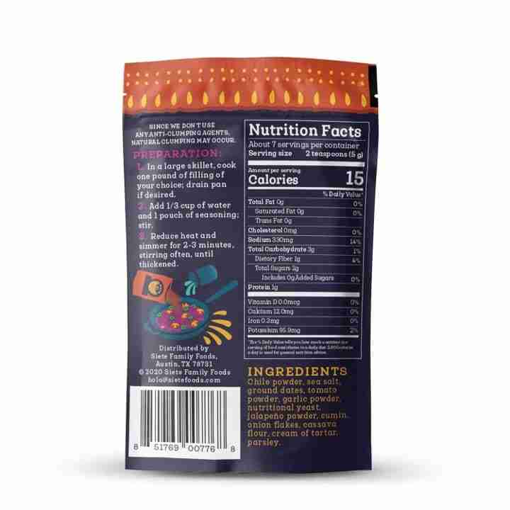 Siete Spicy Taco Seasoning 37G
