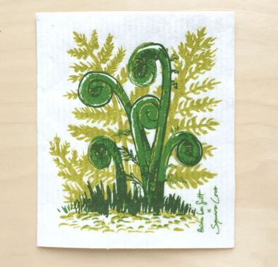 Square Love Swedish Sponge Cloths - Fiddle Heads