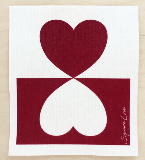 Square Love Swedish Sponge Cloths - Hearts