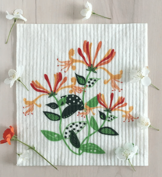 Square Love Swedish Sponge Cloths - Honeysuckle