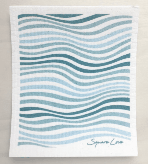 Square Love Swedish Sponge Cloths - Waves