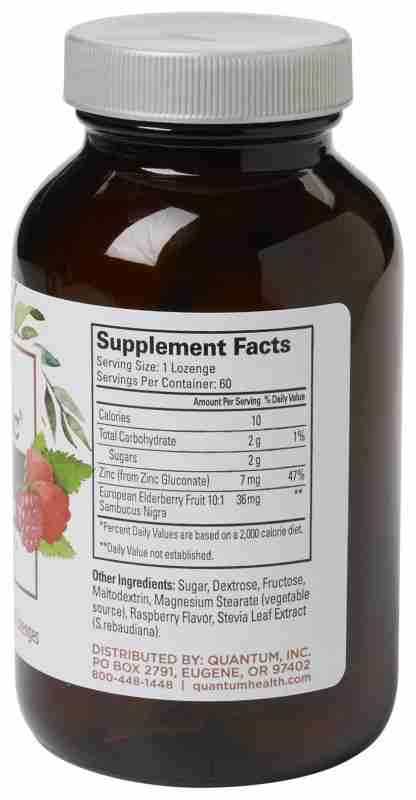 Quantum Health TheraZinc Elderberry Lozenges, 60 Lozenges